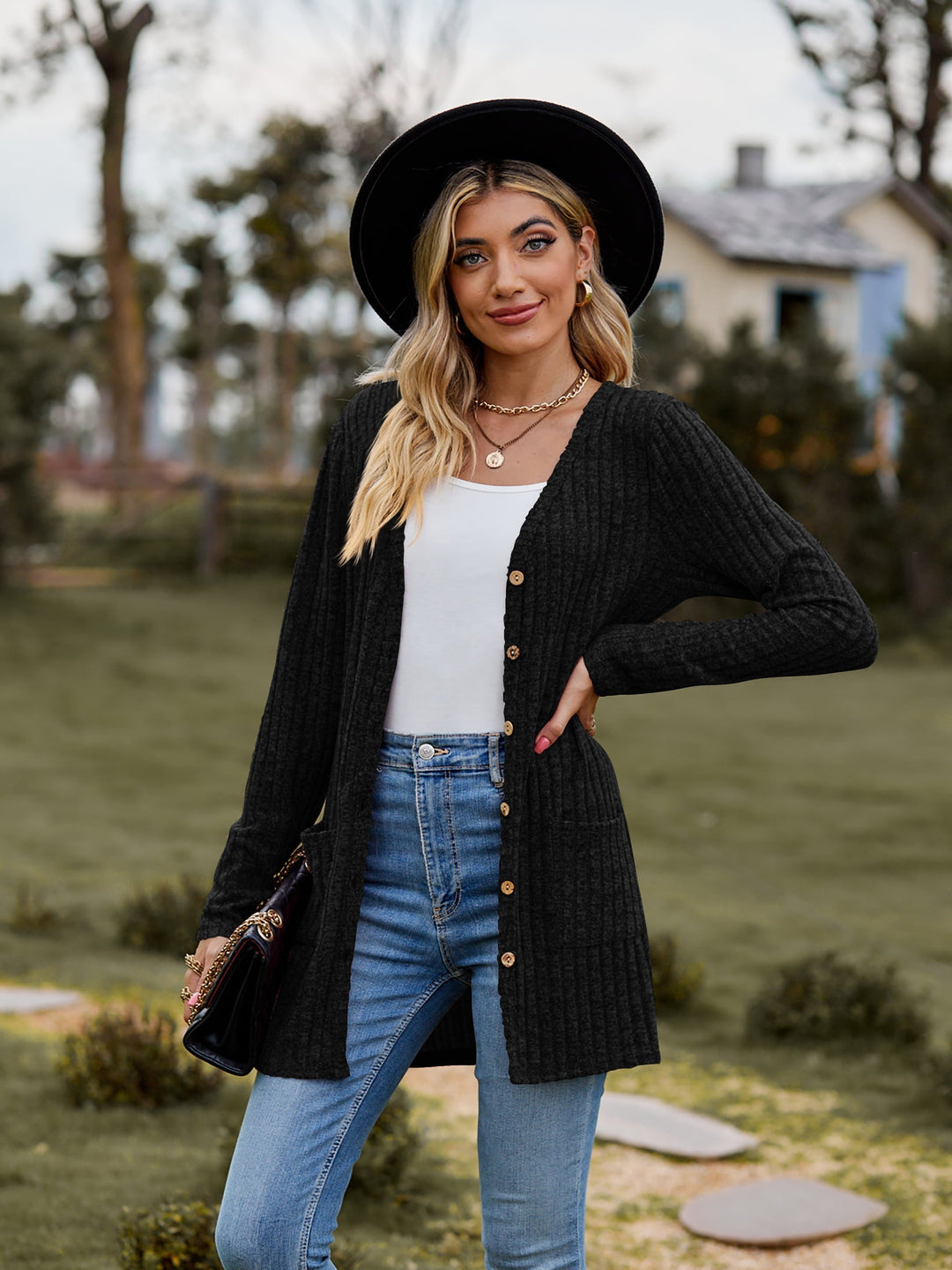 Hana - Elegant Ribbed Cardigan