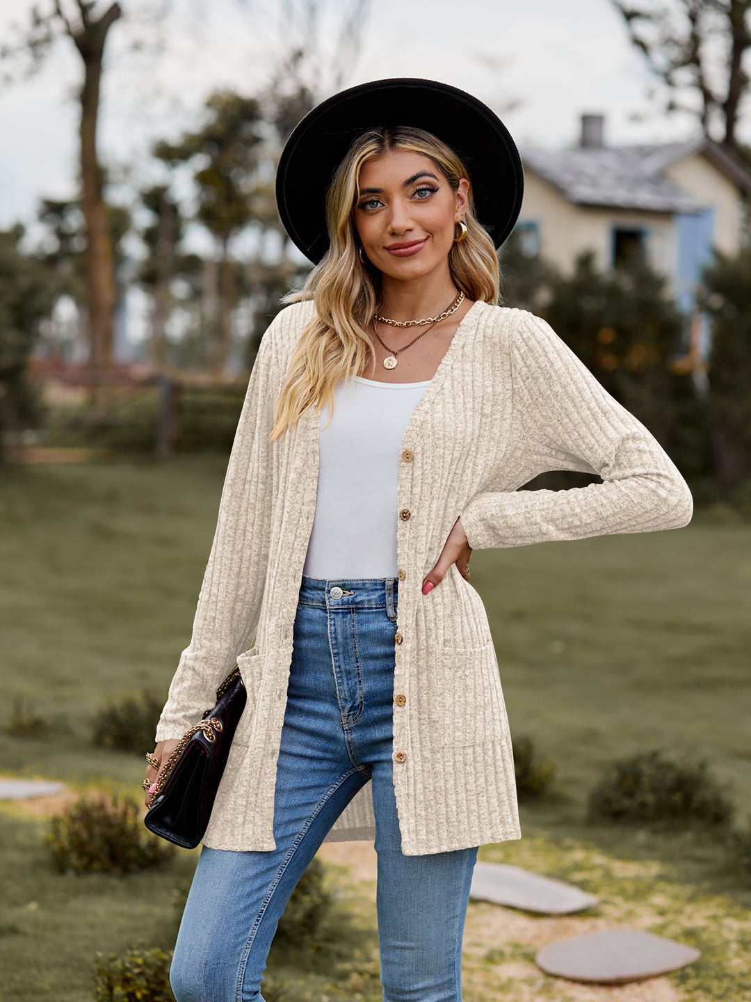 Hana - Elegant Ribbed Cardigan