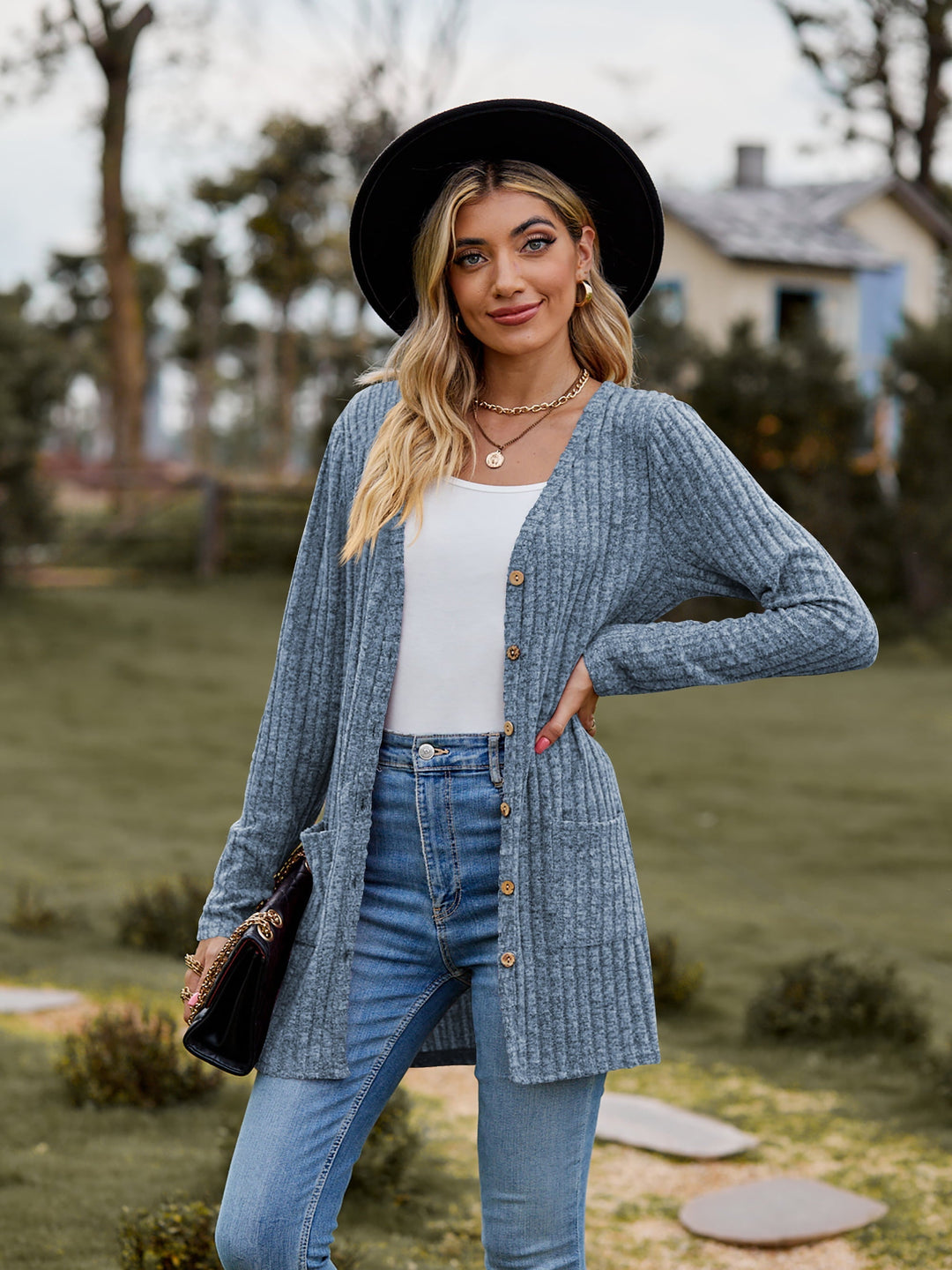 Hana - Elegant Ribbed Cardigan