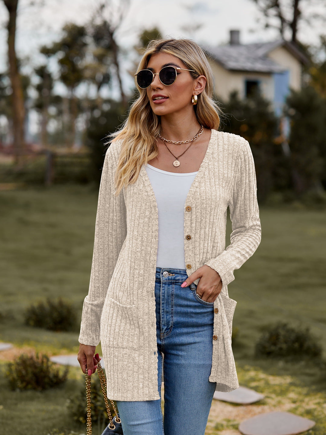 Hana - Elegant Ribbed Cardigan