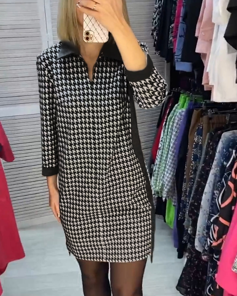 Raegan - Elegant Checked Dress