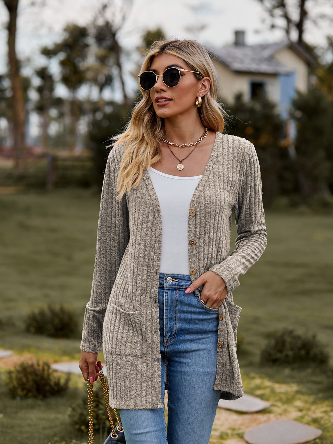 Hana - Elegant Ribbed Cardigan