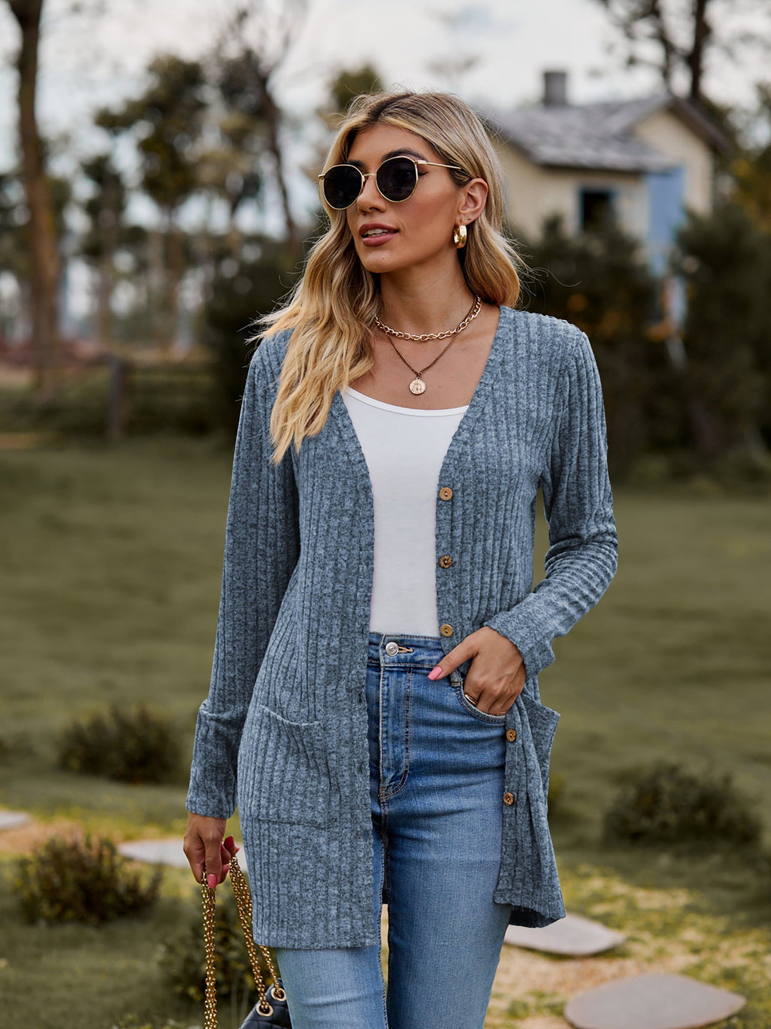 Hana - Elegant Ribbed Cardigan