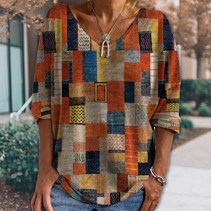 Kyla - Geometric Print Blouse