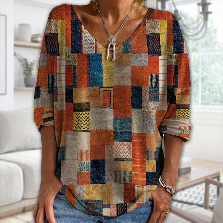 Kyla - Geometric Print Blouse