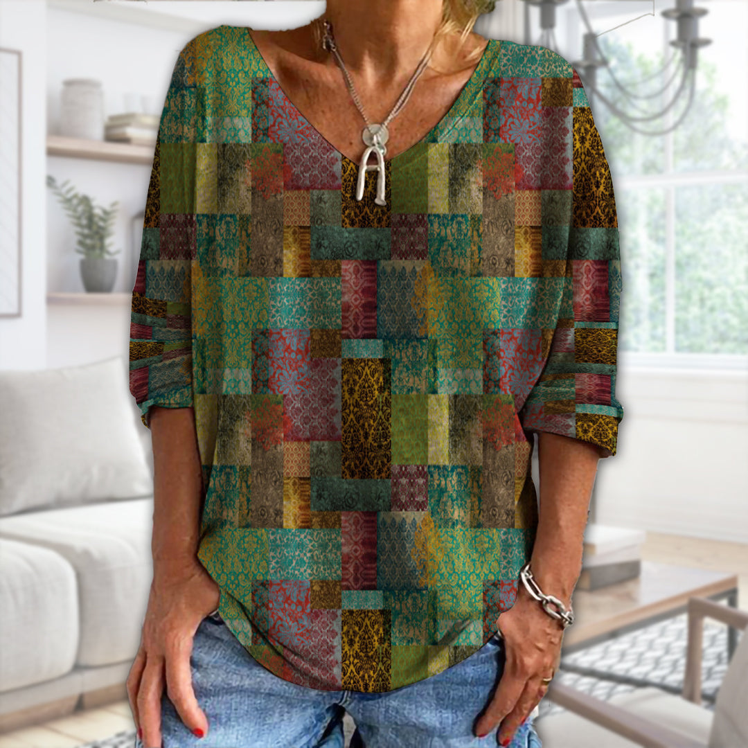 Kyla - Geometric Print Blouse