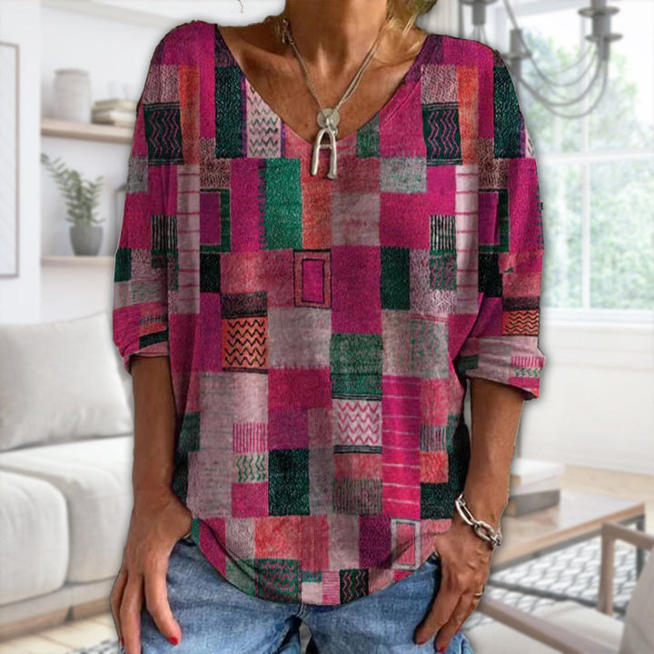 Kyla - Geometric Print Blouse