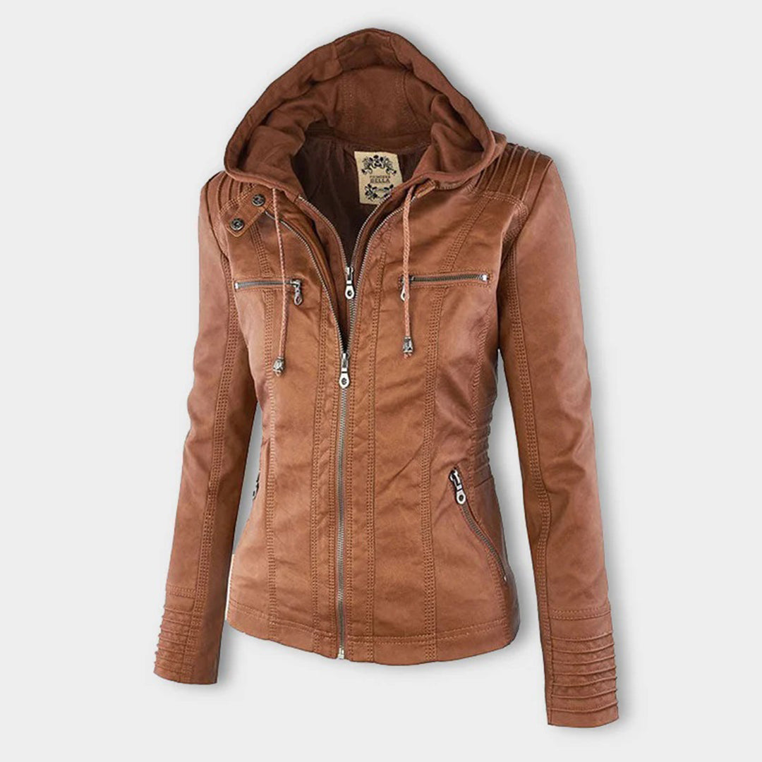 Macie - Hooded Leather Jacket