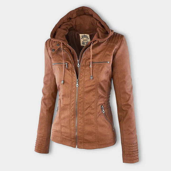 Macie - Hooded Leather Jacket