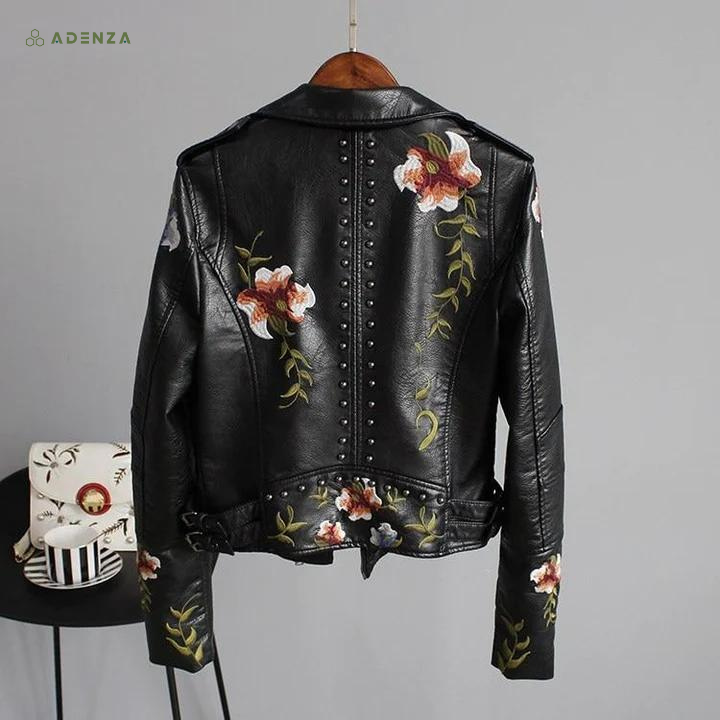 Jasmine - Floral Leather Jacket