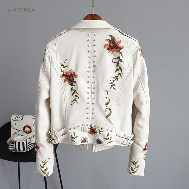 Jasmine - Floral Leather Jacket