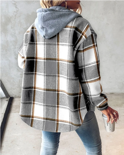 Anna - Plaid Hooded Overshirt