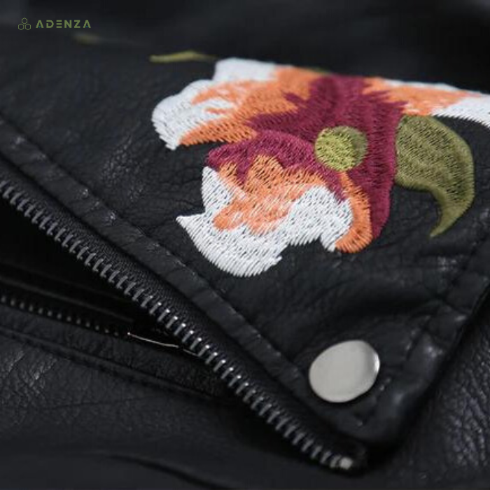 Jasmine - Floral Leather Jacket