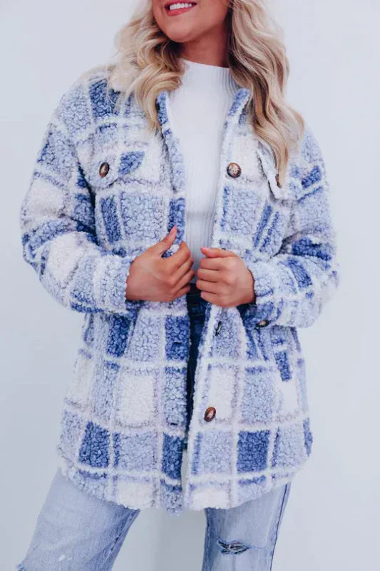 Georgia - Cozy Fleece Plaid Jacket