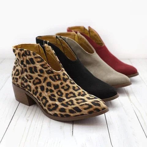 Holly - V-Cut Ankle Boots