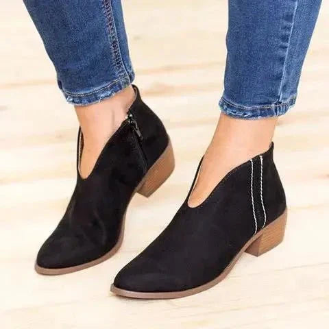 Holly - V-Cut Ankle Boots