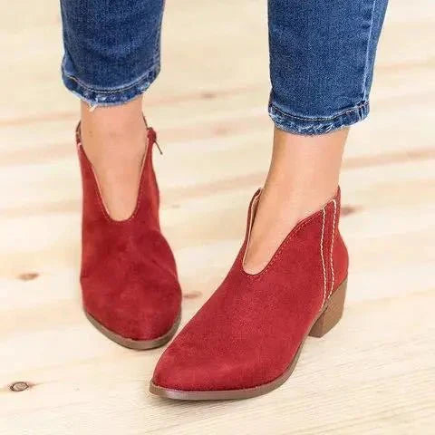 Holly - V-Cut Ankle Boots