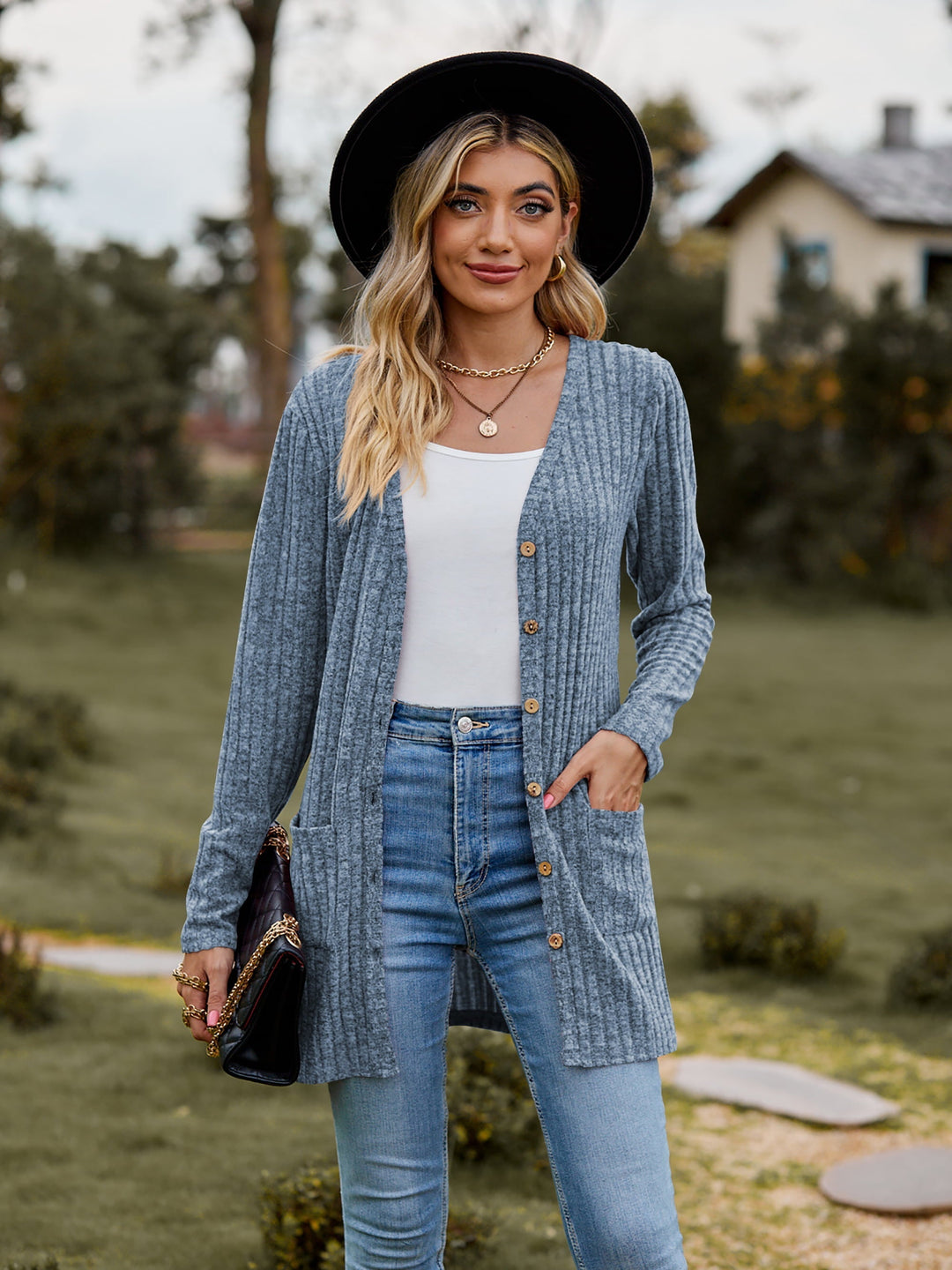 Hana - Elegant Ribbed Cardigan