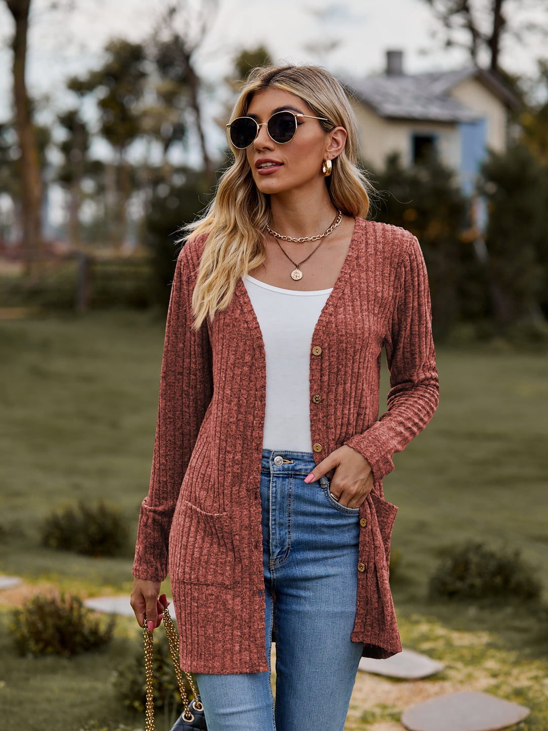 Hana - Elegant Ribbed Cardigan